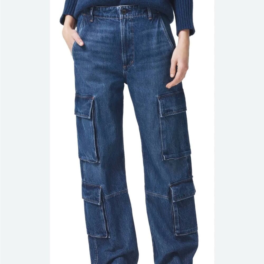 Citizens Of Humanity Dark Blue Wide-Leg Cargo Jeans - Picture 2 of 15